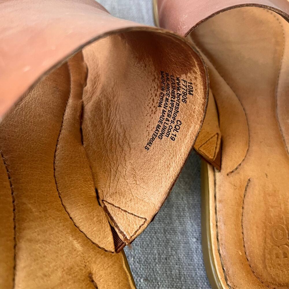 BORN Inti Sandals Womens Size 10M Brown Tan Leather Boho Hippie Slip On Comfort - Picture 8 of 8